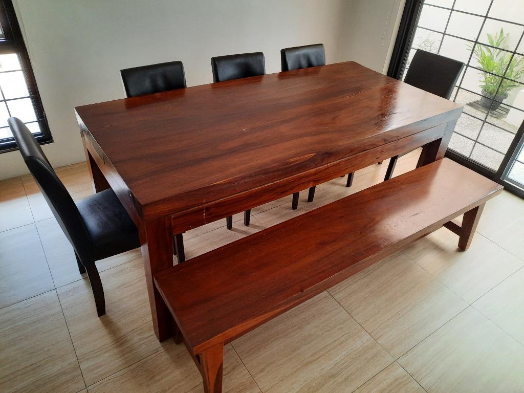 8 seat dining table with bench best sale