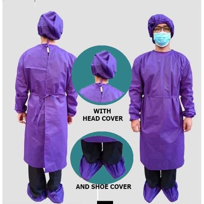 Washable Microfiber Isolation Gown PPE (Category: Longsleeves) located in Paranaque City. Submitted by vencruz (Listing ID 1112787278, Image 1). Description: Retail: 240 10 pcs up: 230 50 pcs up: 210 Available Colors: Blue, Gray, Black, White, Purple, Nude.