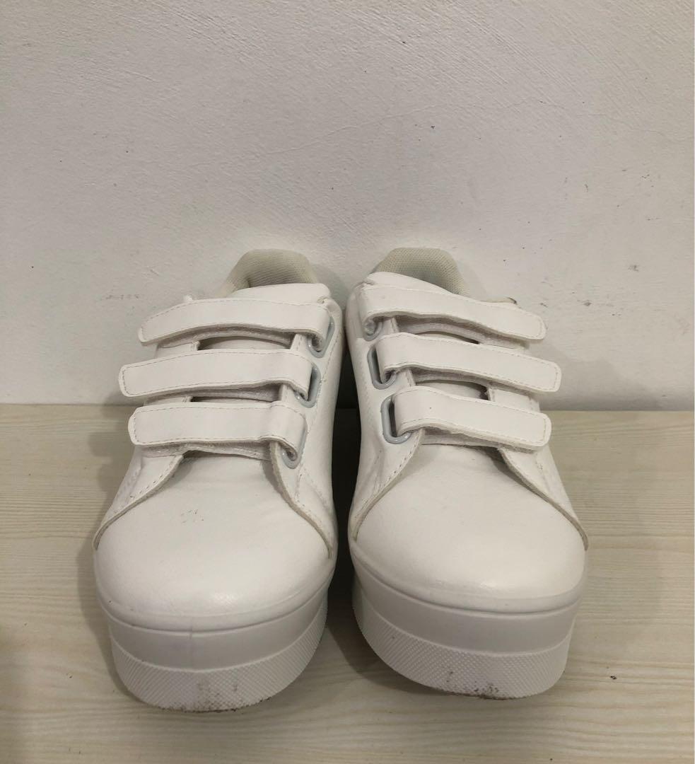 platform velcro sneakers
