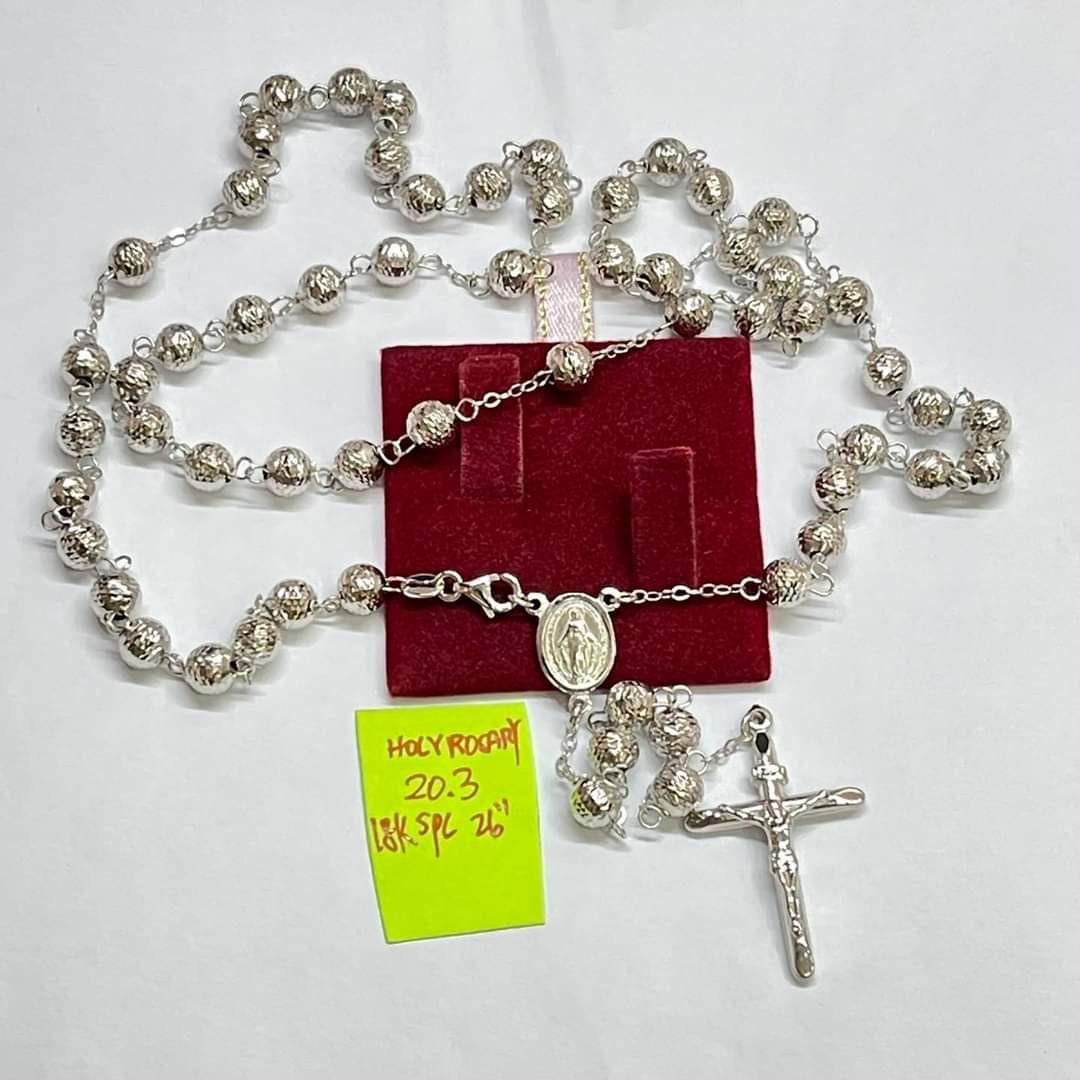 Rosary necklace hot sale white gold