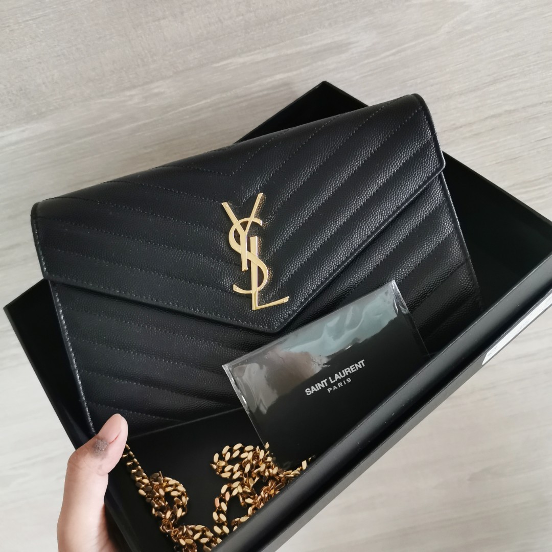 YSL Saint Laurent WOC Large GHW 22cm, Luxury, Bags & Wallets on Carousell