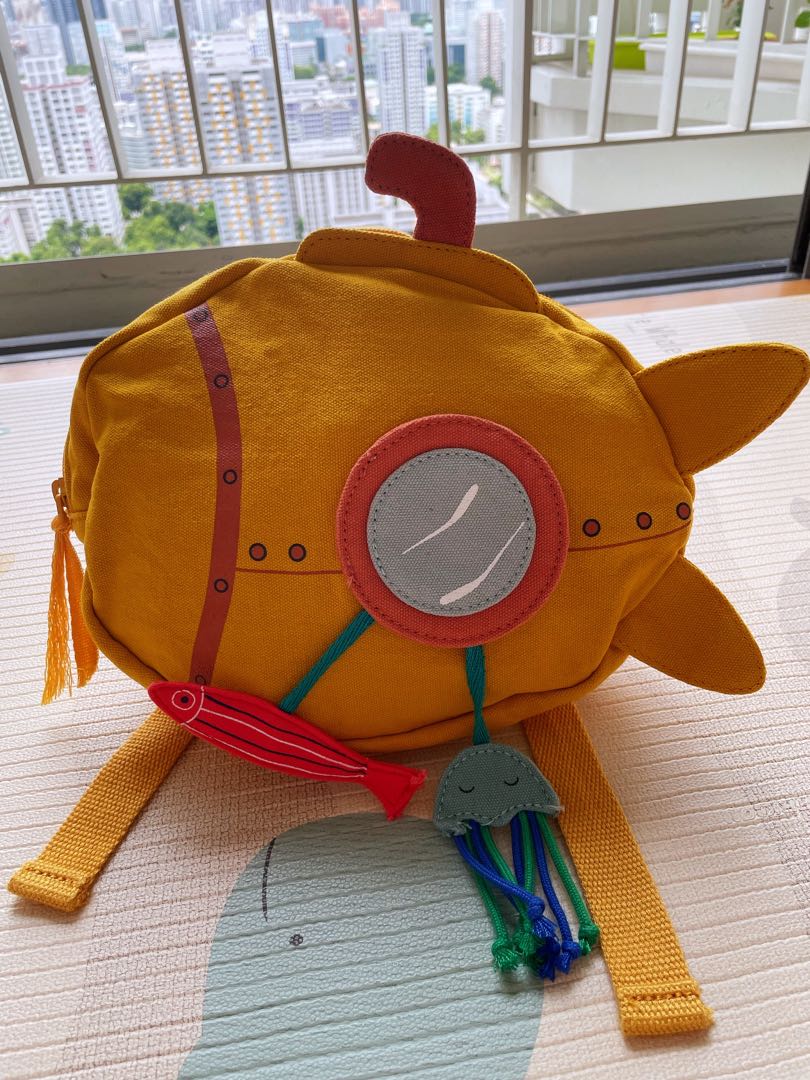 Zara Yellow Submarine Backpack, Babies & Kids, Babies & Kids Fashion on