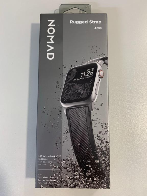 100% New] Nomad Rugged Strap For Apple Watch 42/44mm, 手提電話, 智能穿戴裝置及智能手錶-  Carousell