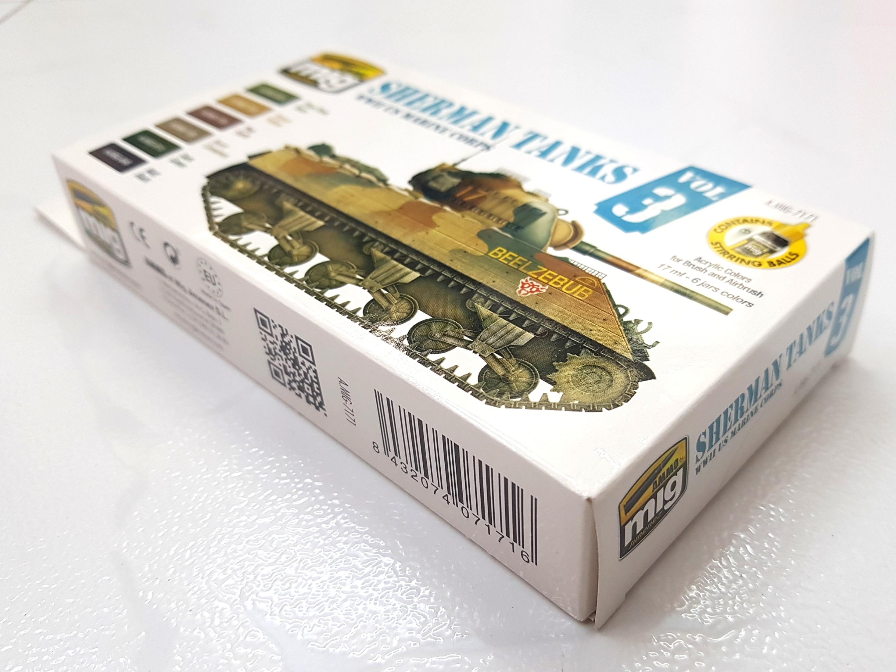 Acrylic Paint Colours A.MIG7171 Volume 3 for Allied WW2 US Sherman