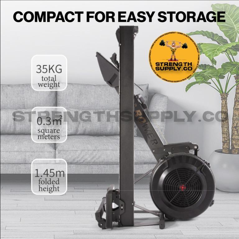 Air Rower Rowing Machine Cardio Foldable Adjustable Dynamic Air ...