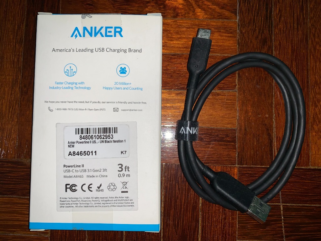 ANKER Powerline II USBC to USB 3.1 Gen2 3Ft Cable, Computers & Tech, Parts & Accessories