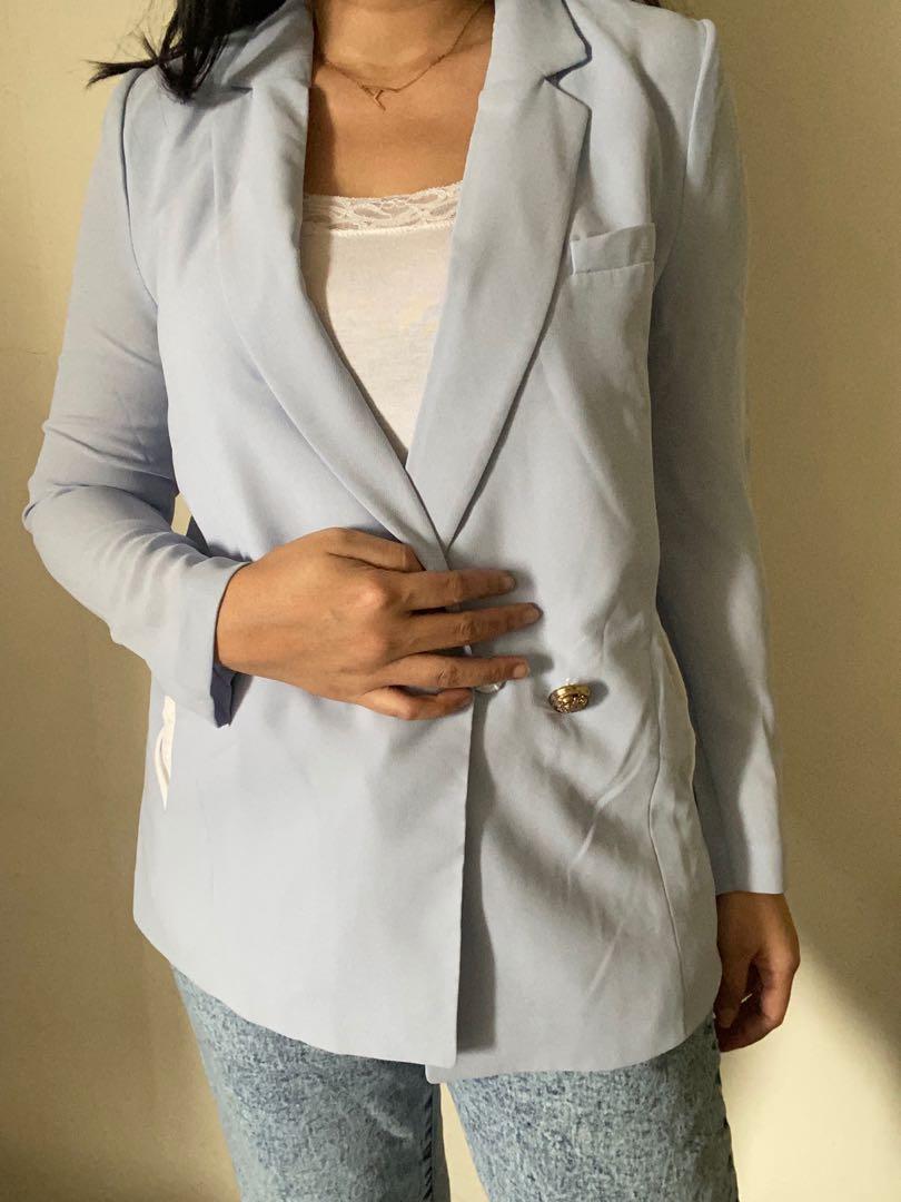 powder blue blazer