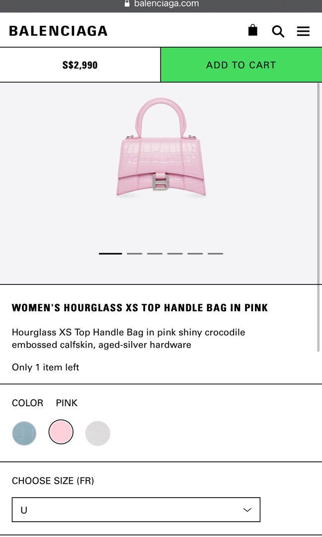 Balenciaga Hourglass XS Tote Bag - Pink for Women