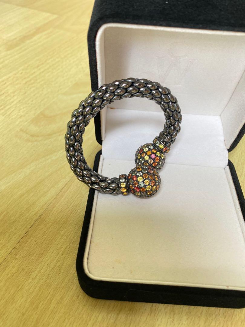 Bangle (Category: Accessories) located in Singapore. Submitted by karenwfy (Listing ID 1112884852, Image 3). Description: Processed sapphires set on 925 blackened silver. Nice statement piece . Fashionable on all occasions .