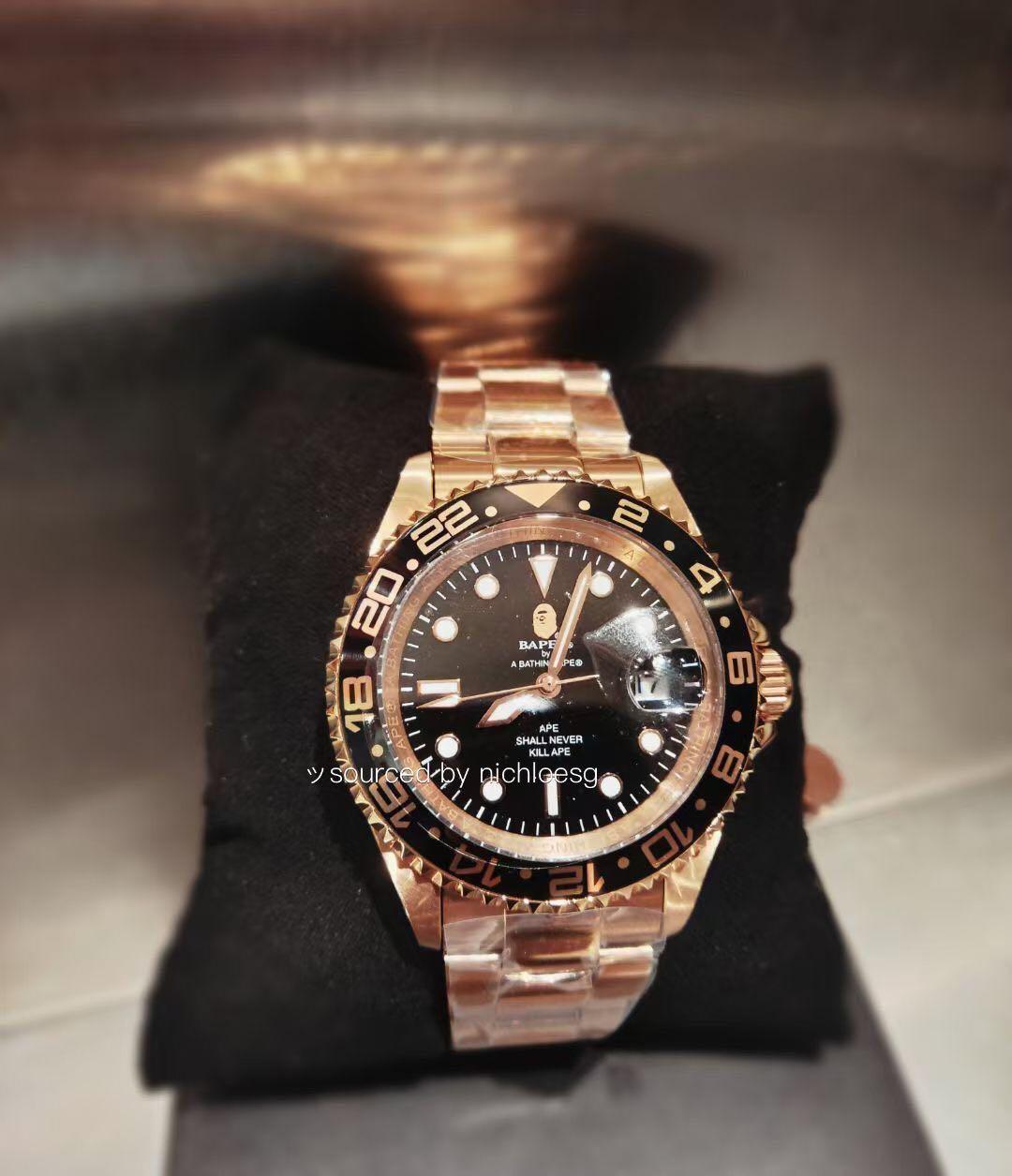 bape gold watch
