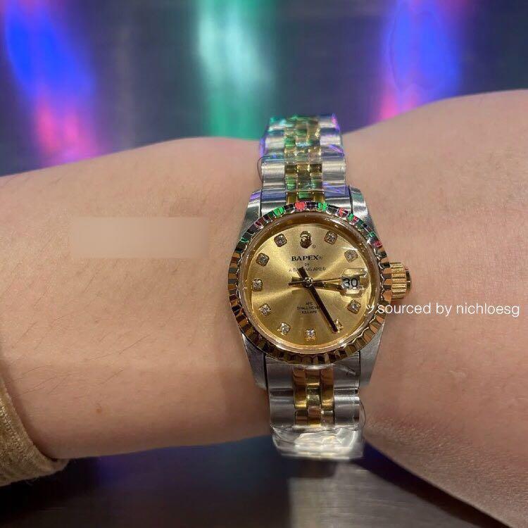 gold bape watch
