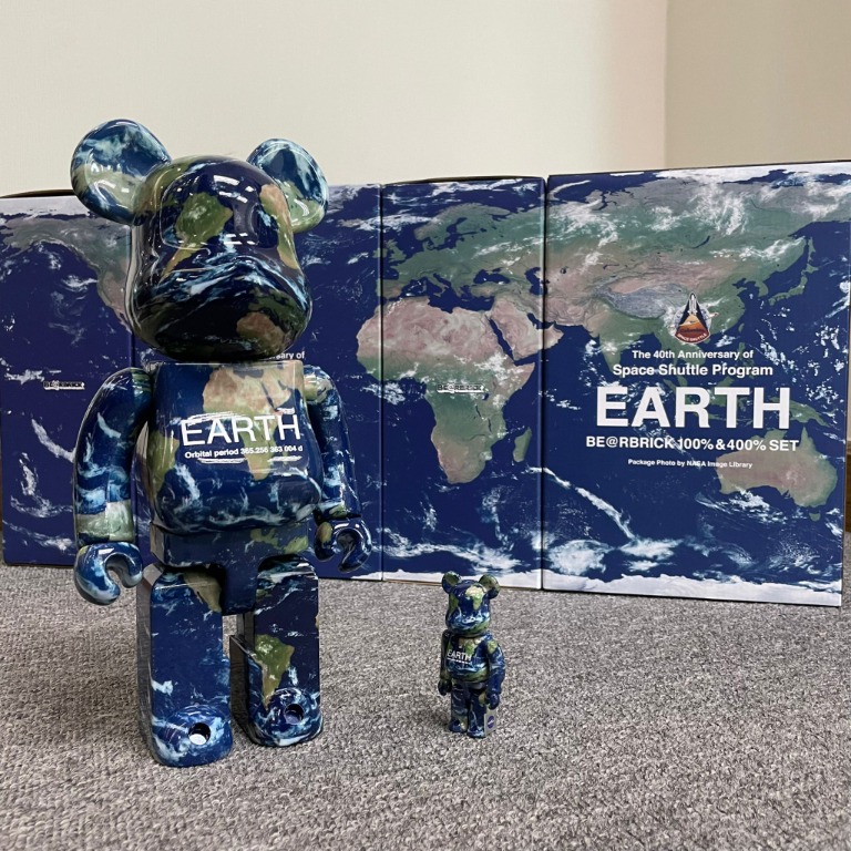 Bearbrick ❗️現貨❗️ Medicom Toy 💥💥 BE@RBRICK EARTH 400% + 100