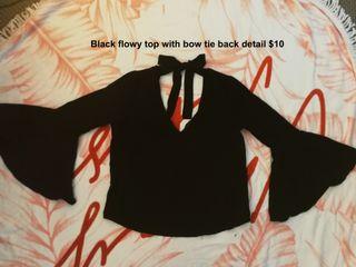 Black flowy long sleeve top