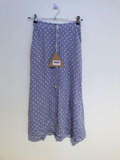 Blue and white polka dot skirt new with tags
