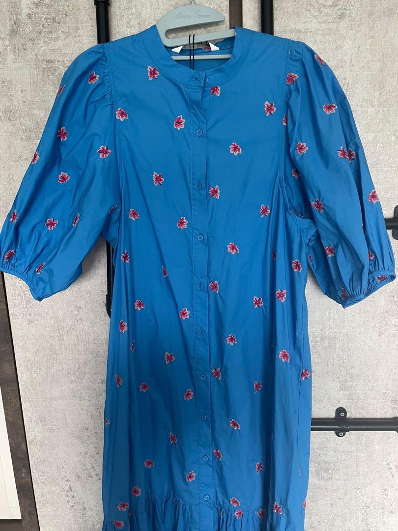 Zara Blue Floral Dress, Women's Fashion, Dresses & Sets, Dresses on