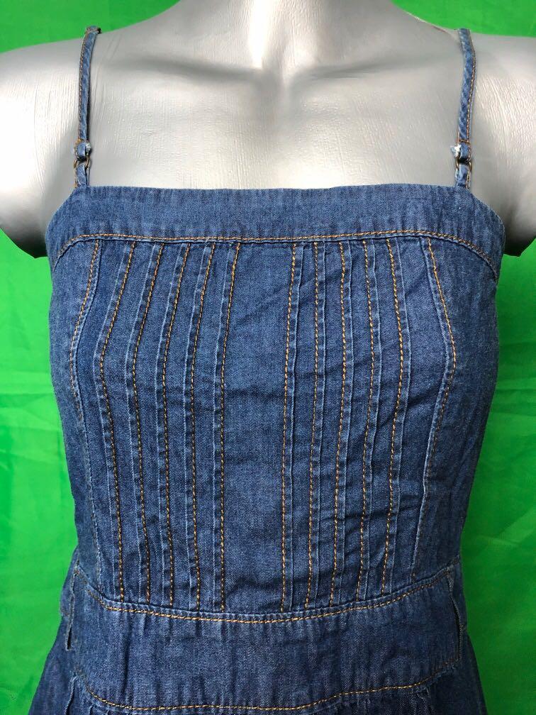 Denim Spag strap dress (Category: Dresses) located in Makati City. Submitted by geeos (Listing ID 1112998966, Image 2). Description: Barely used baby doll denim dress.
