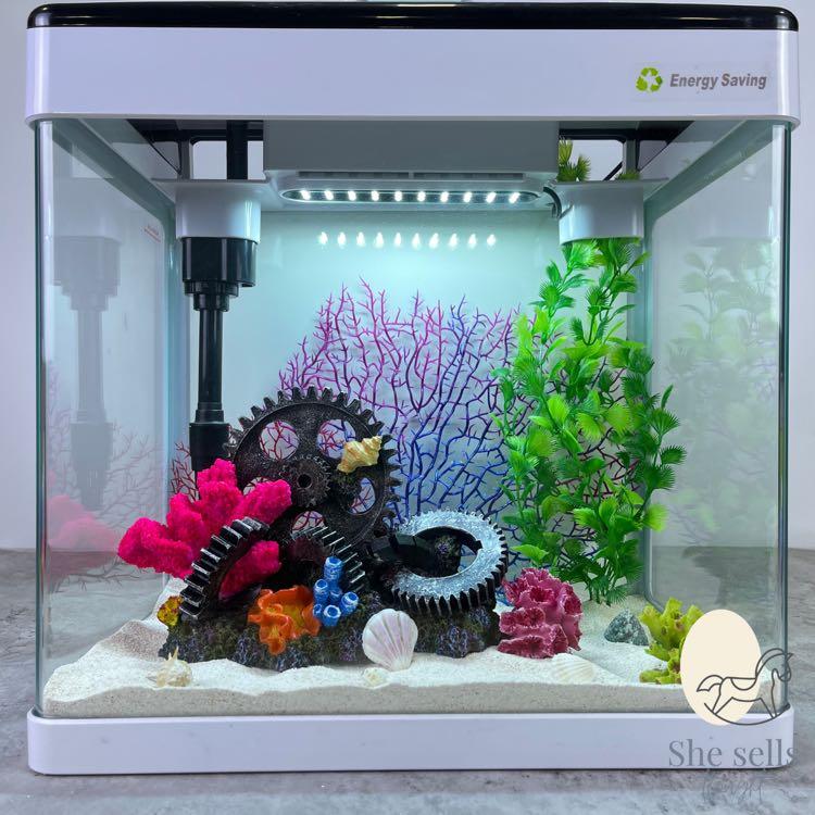 DIY full set Aquacurv 380 Aquarium Tank Corals, Rustic and Spongebob