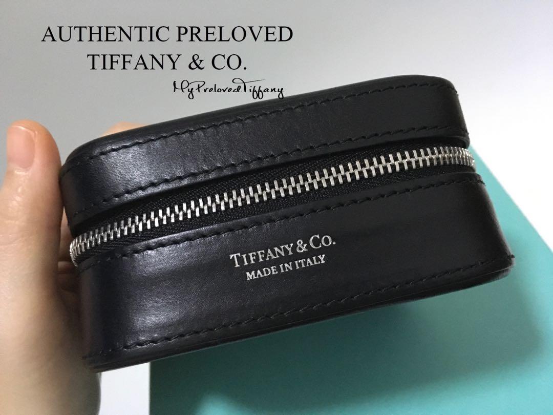 Excellent Authentic Tiffany & Co. Black Leather Smooth Calfskin Rectangular Jewelry  Case, Luxury, Bags & Wallets on Carousell