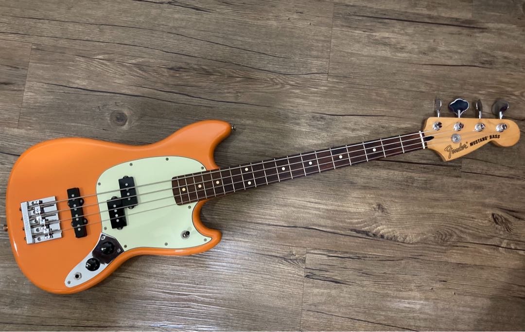 Fender Mustang PJ Bass Guitar Capri Orange Hobbies Toys