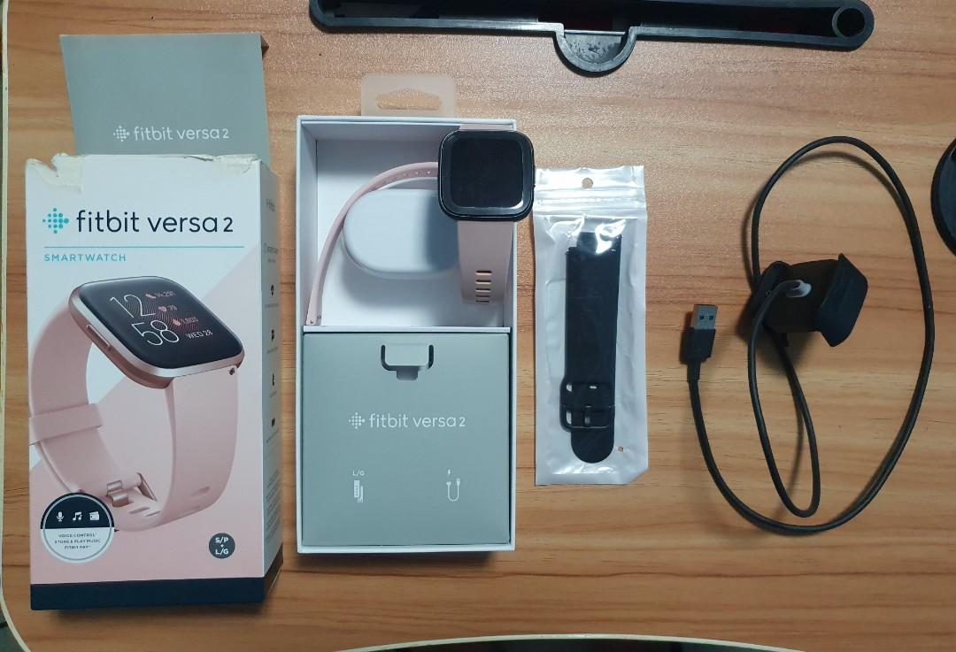 Fitbit versa 2 carbon aluminum pebble on sale
