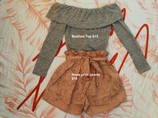 Grey marle off the shoulder bodysuit