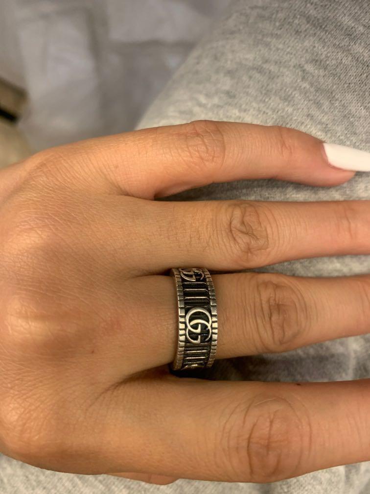 Ring with double g in silver new arrivals