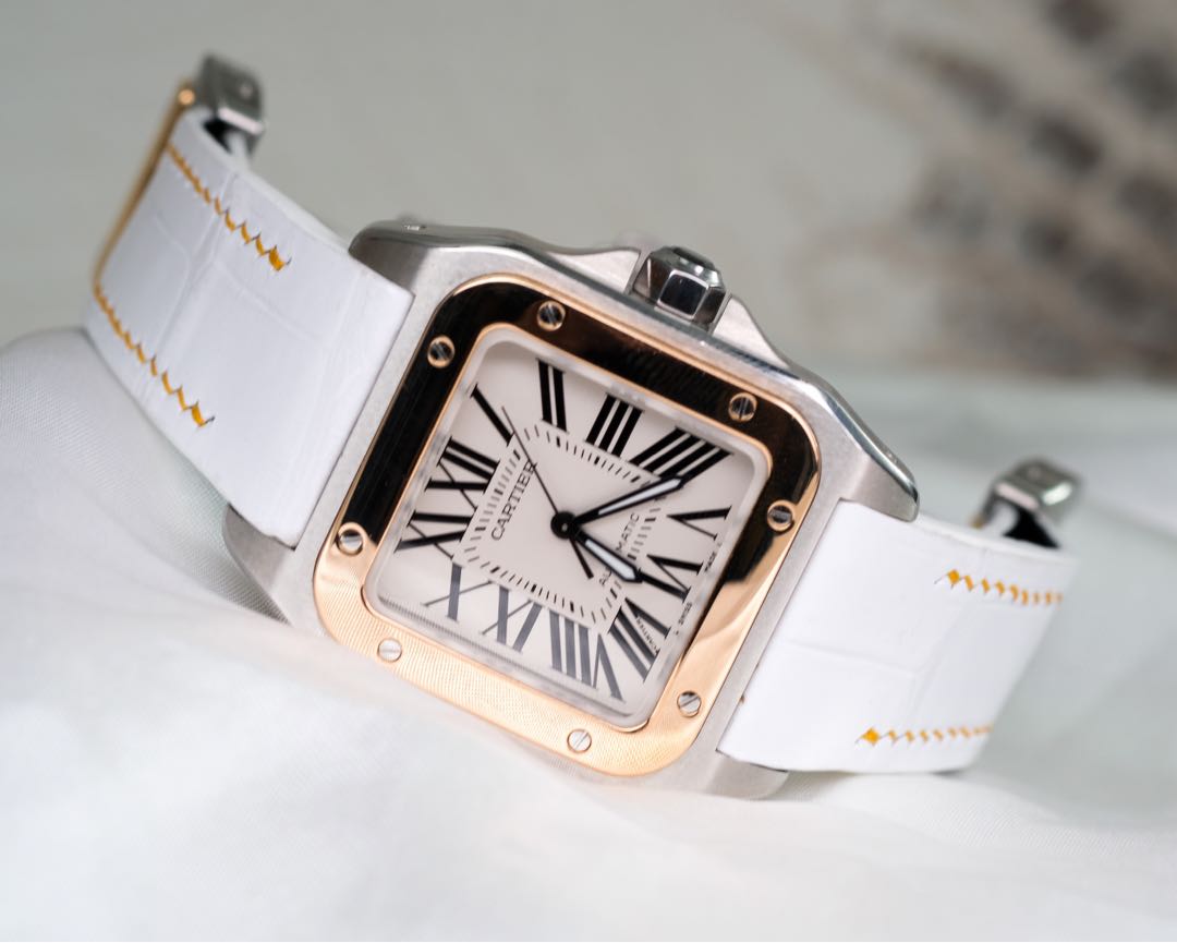 Cartier watch white rubber strap best sale
