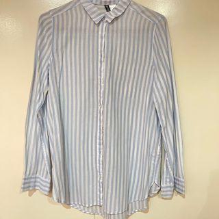 H&M Divided Blue/White Long sleeved Polo
