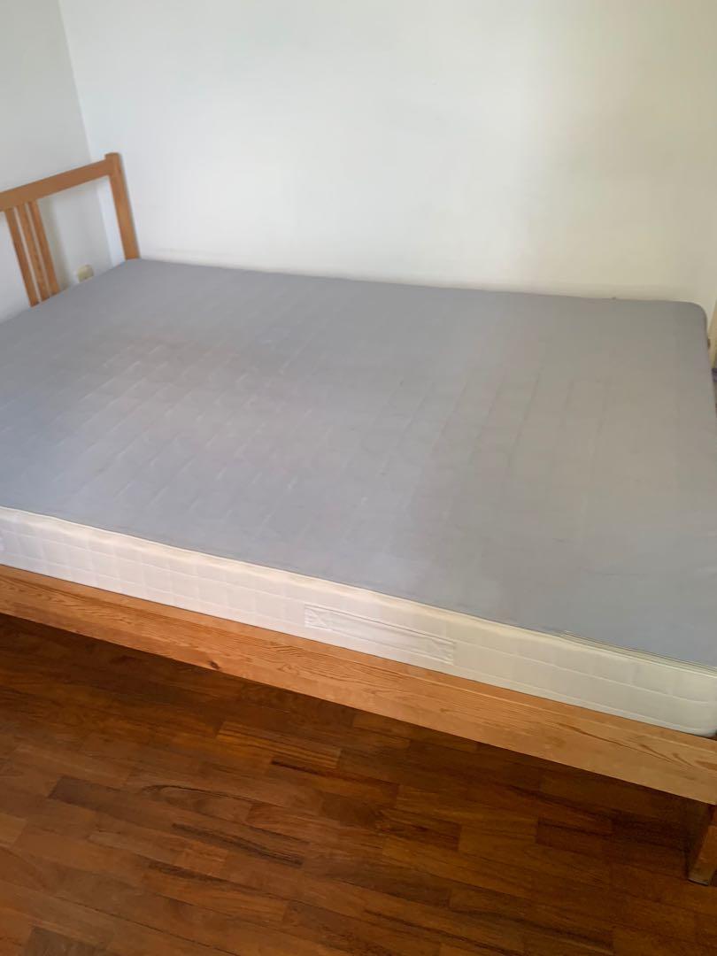 Ikea queer size spring mattress, Furniture & Home Living, Furniture