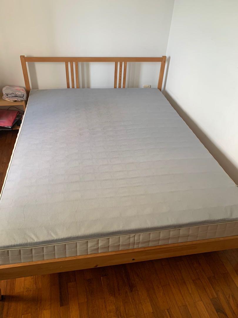Ikea queer size spring mattress, Furniture & Home Living, Furniture