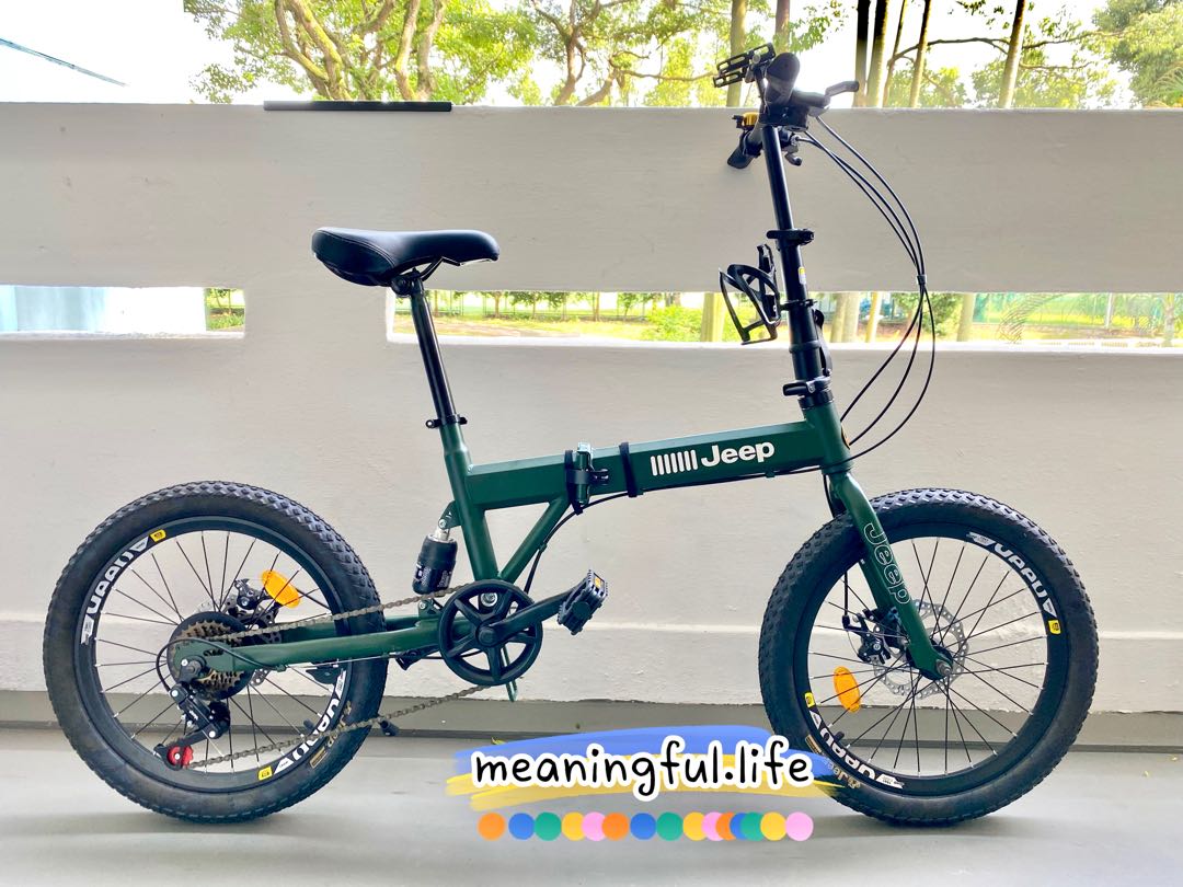 Jeep 20 inch Foldable Bike Disc Brake Folding Fold Bicycle Sports Equipment Bicycles Parts Bicycles on Carousell