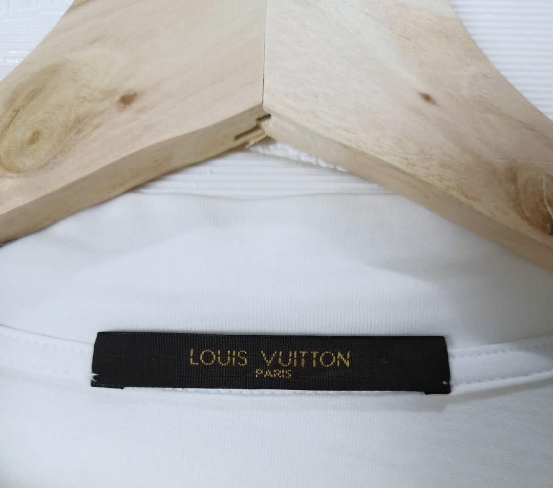 Louis Vuitton Mock Neck Logo White Tee, Luxury, Apparel on Carousell