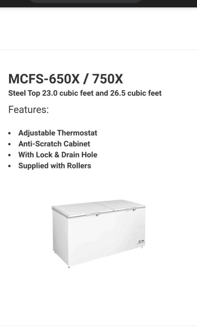 Markes Steel Top Chest Freezer 26.5 cu ft., TV & Home Appliances