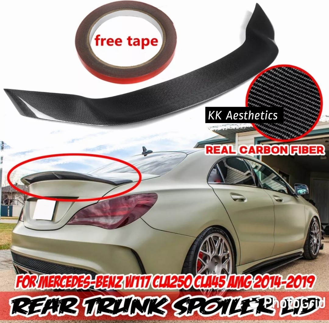 For Mercedes CLA W117 AMG Style Carbon Fiber Look Boot Trunk Rear Spoiler Lip 