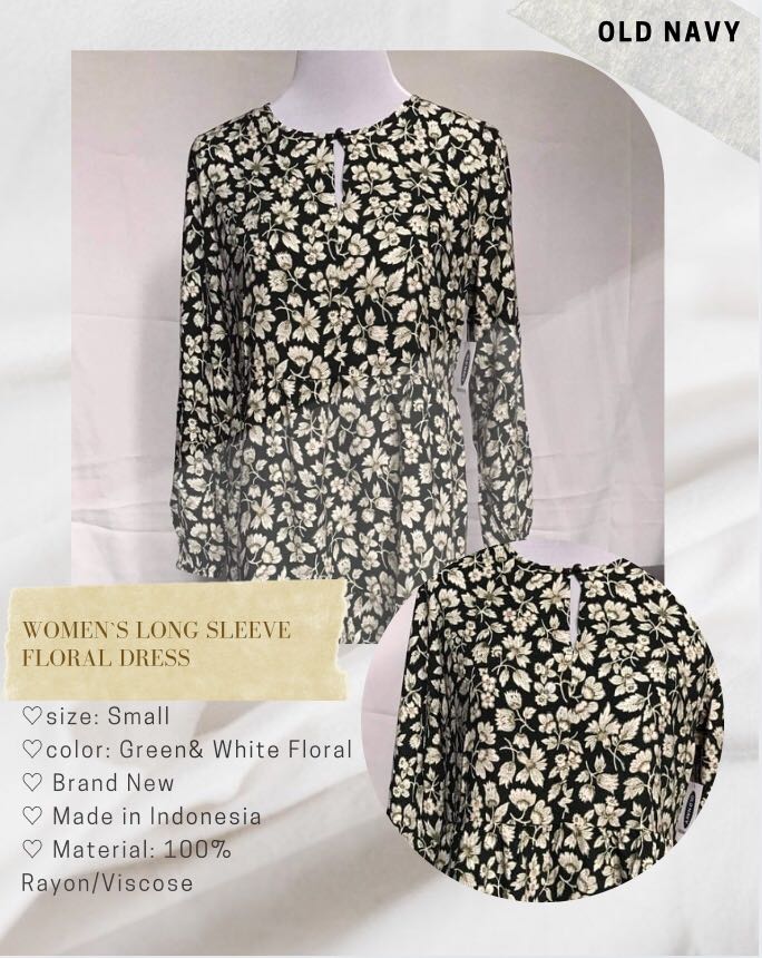 old navy green floral dress