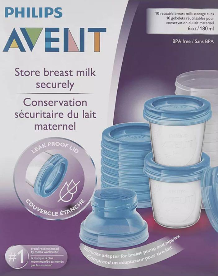Breast milk hot sale storage cups avent