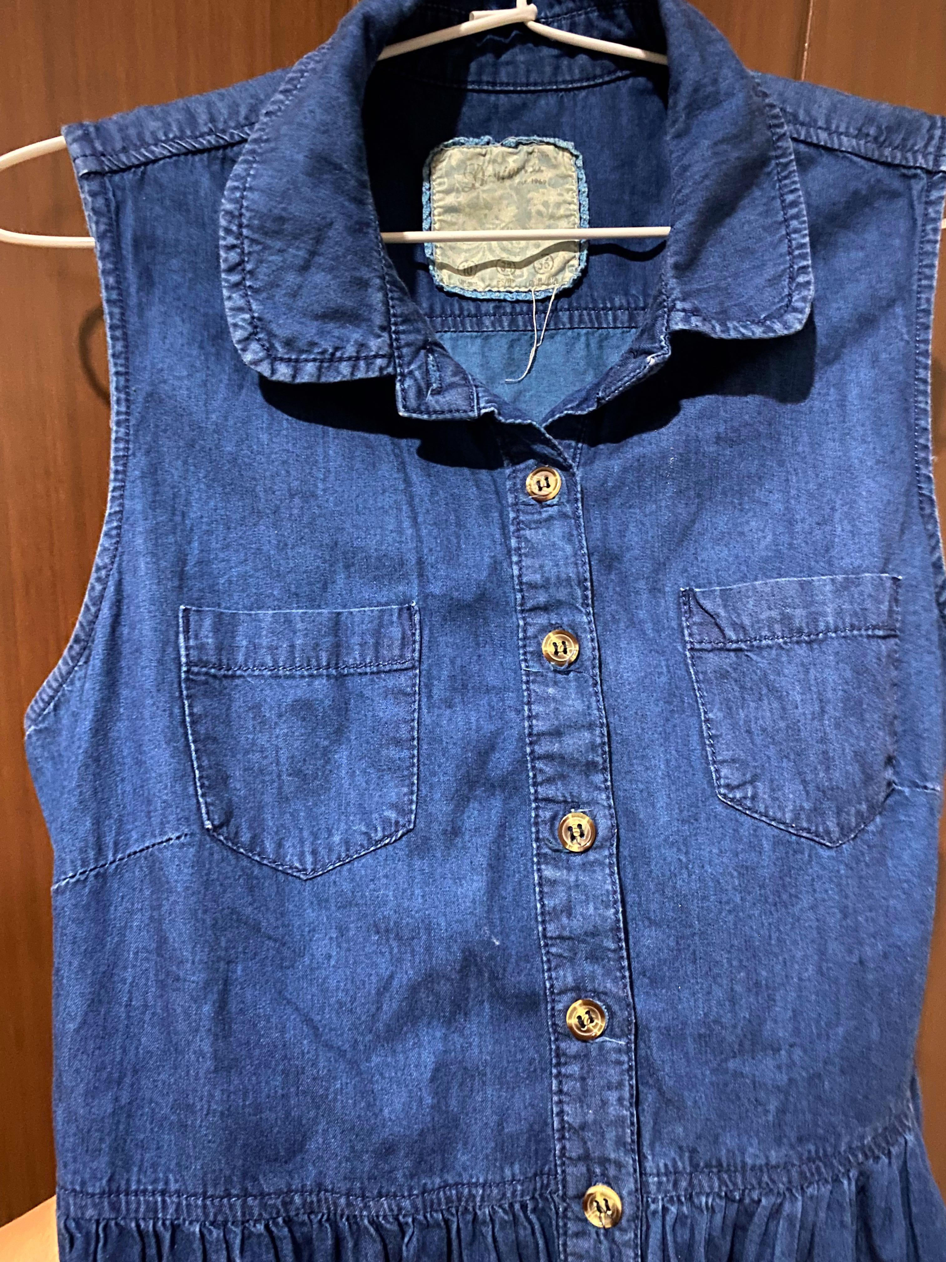 PRIMARK Denim jeans dress Fesyen Wanita Pakaian Wanita Gaun Rok di Carousell
