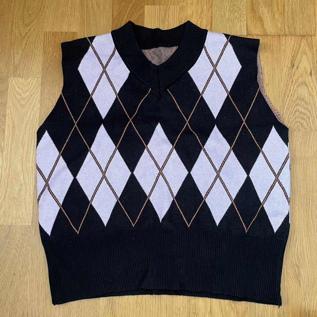 purple argyle sweater vest