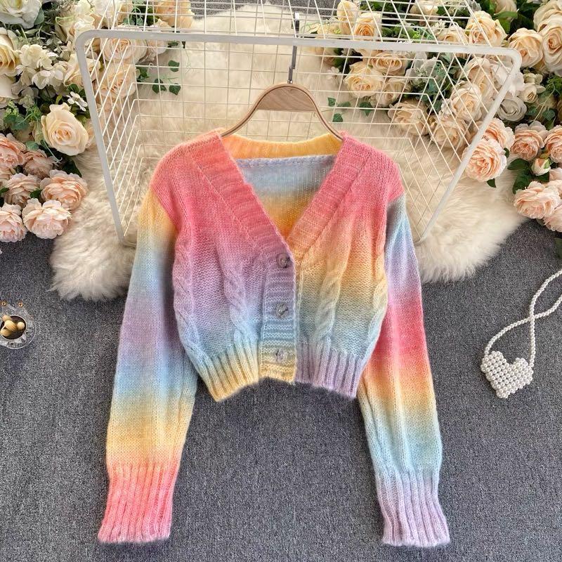 Rainbow luv cardigan shop