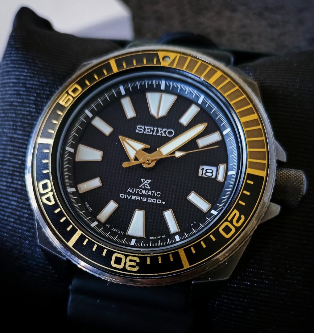SRPB55J1 Seiko Gold Black Samurai Automatic Prospex Divers Watch, Men's  Fashion, Watches & Accessories, Watches on Carousell