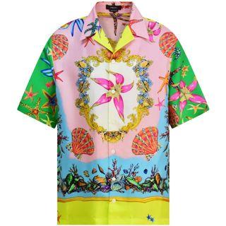 VERSACE RRP 1.5k Multicoloured Trésor De La Mer Silk Shirt