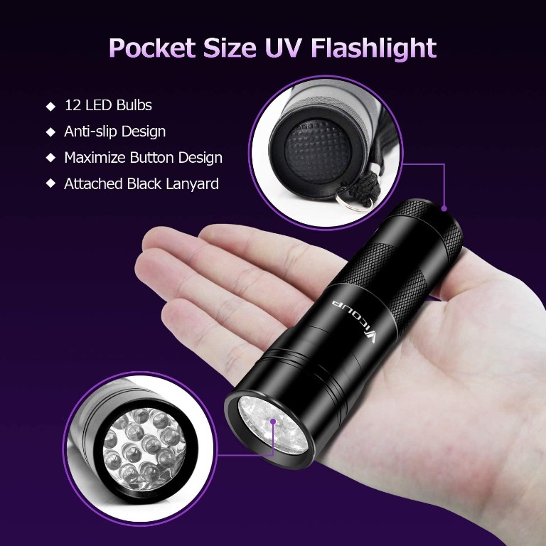 1Pack Powerful Mini Blacklight Flashlight - Small Portable UV Flashlight  for Pet Urine Detection, Scorpion Hunting, Resin Curing, Bed Bug Detection,  Nails - Black Light UV Flashlight