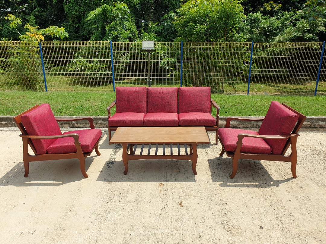 Vintage Pak Awang Wooden Sofa Set, Furniture & Home Living, Furniture