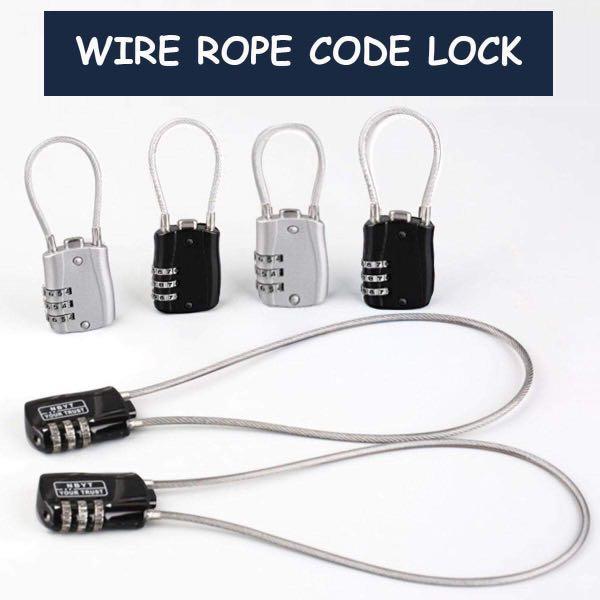 Wire Rope Code Lock, Furniture & Home Living, Security & Locks on Carousell