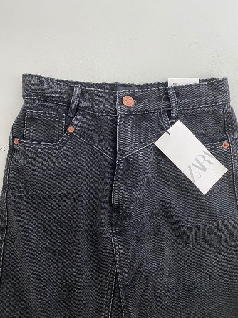 Zara hi rise a line denim skirt XS