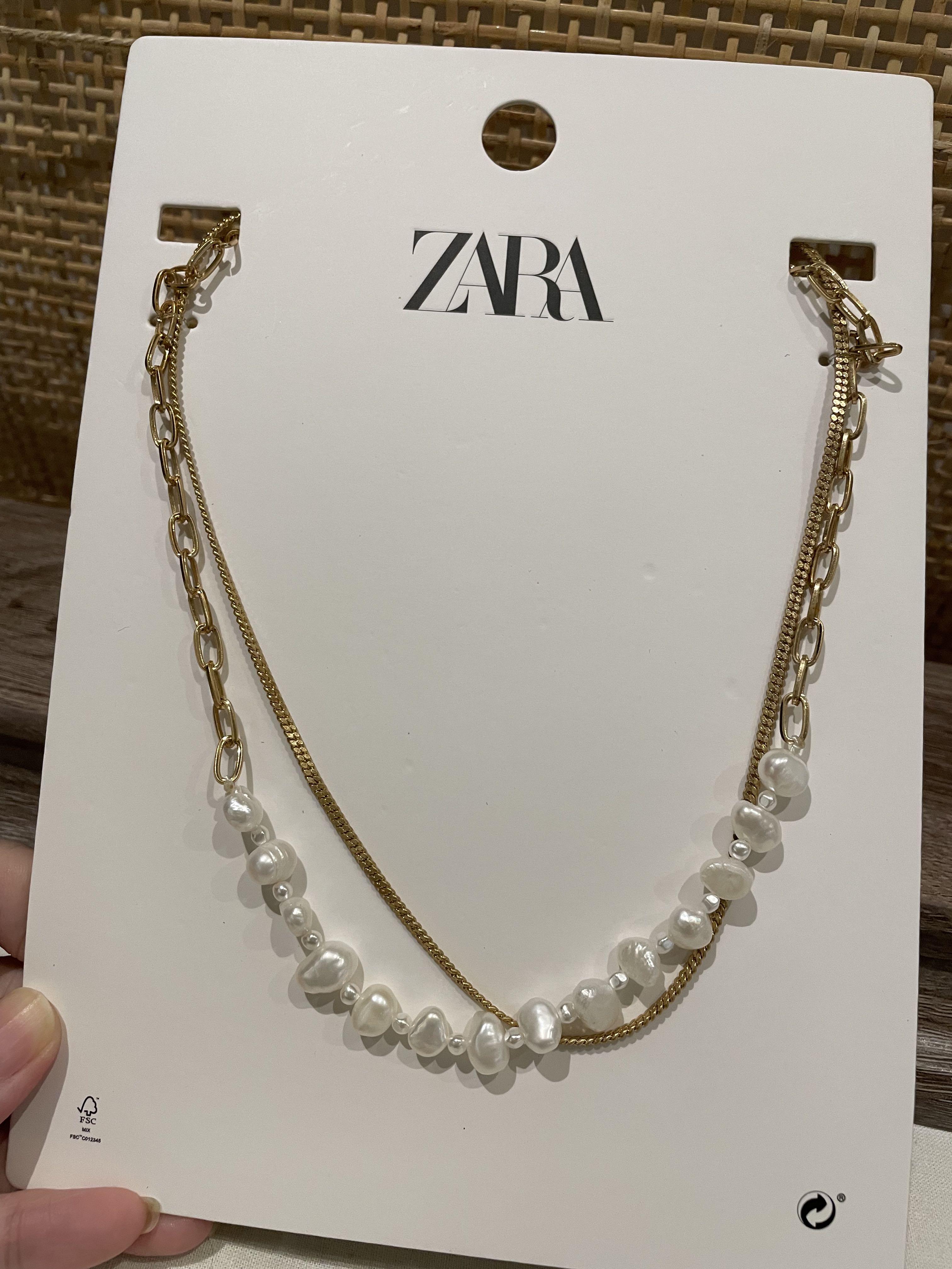 ZARA Layered Genuine Pearl Necklace Women s Fashion Jewelry