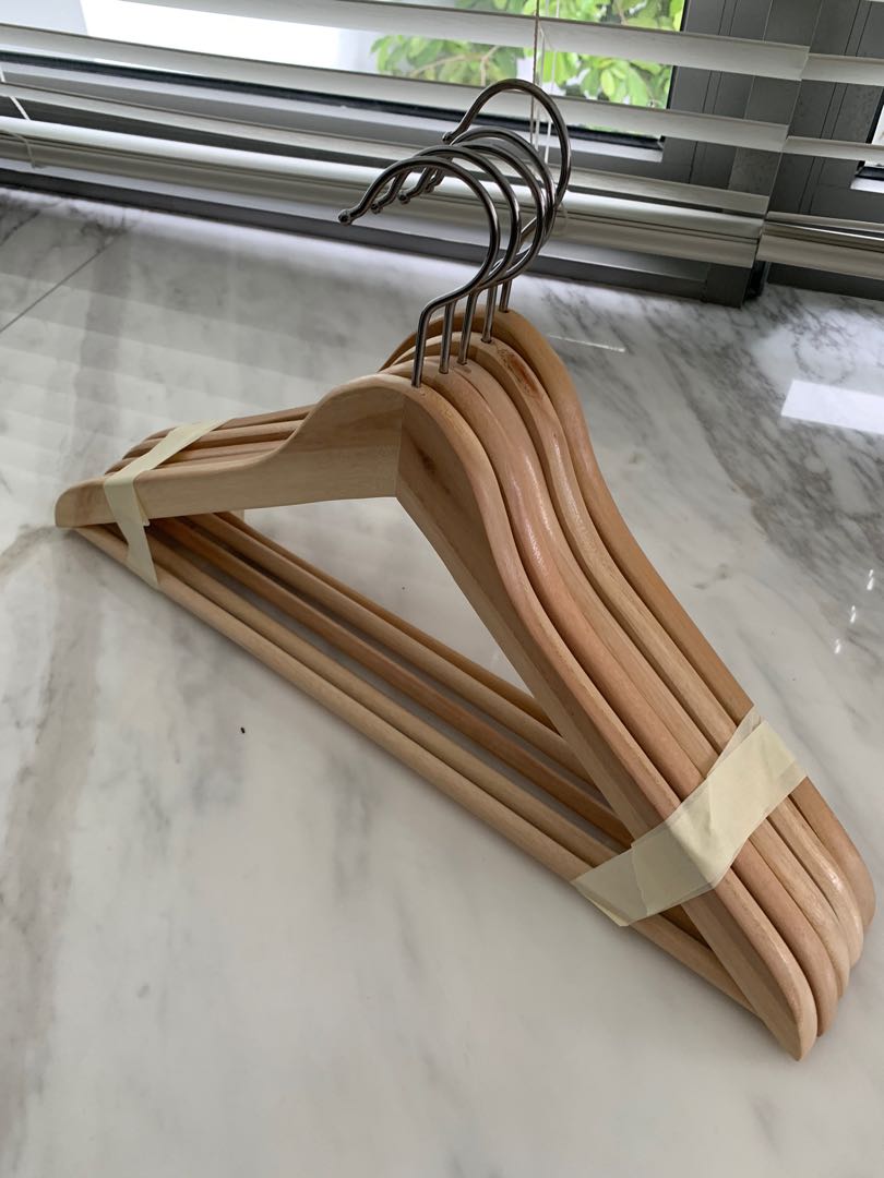 18 x IKEA wooden hangers, Furniture & Home Living, Home Improvement