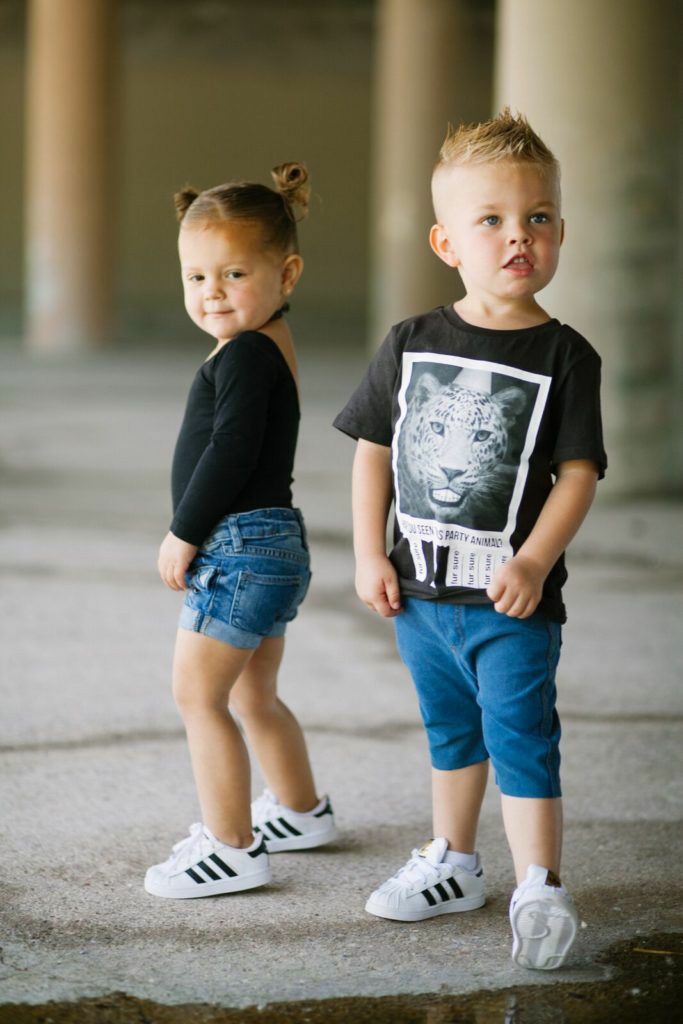 boys wearing adidas superstar