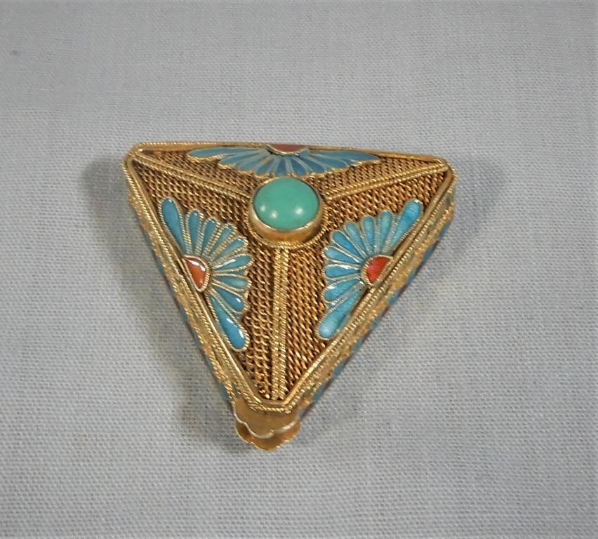 Antique cloisonne locket pendant precious stones gold filligree circa mid 20th Century unused from old stock Women s Fashion Jewelry Organisers Necklaces on Carousell