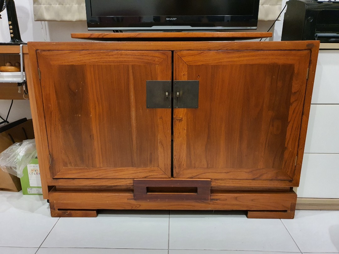 Antique Oriental Solidwood TV Console, Furniture & Home Living, Furniture, TV Consoles on Carousell